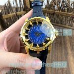 Newest Launch Copy Roger Dubuis Men's Watch Blue Dial Yellow Gold Bezel